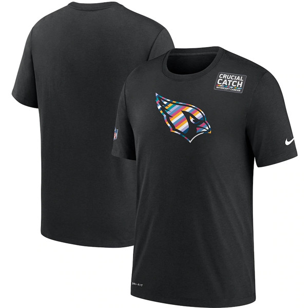 Men's Arizona Cardinals 2020 Black Sideline Crucial Catch Performance NFL T-Shirt